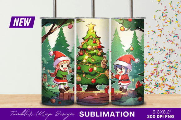 Download Elves Decorating Christmas Tree Tumbler - Premium Bundle
