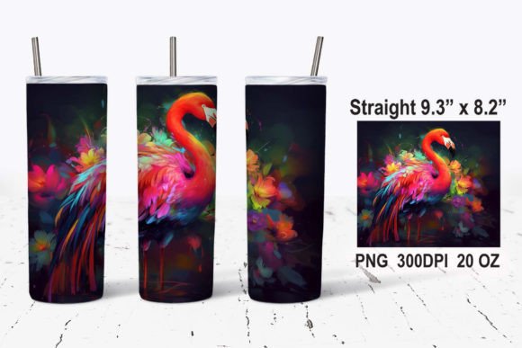 Download Colorful Flamingo Tumbler Wrap PNG - Flamingo tumbler wrap Collection