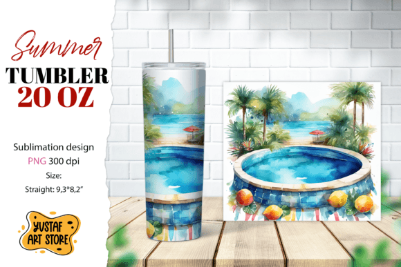 Download Pool Tumbler Wrap. Summer Tumbler Sublim - Summer tumbler Collection