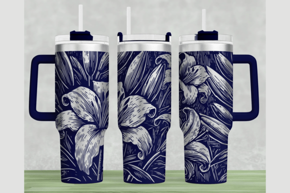 Download Lilies 40oz Laser Tumbler Wrap SVG - Premium Resources