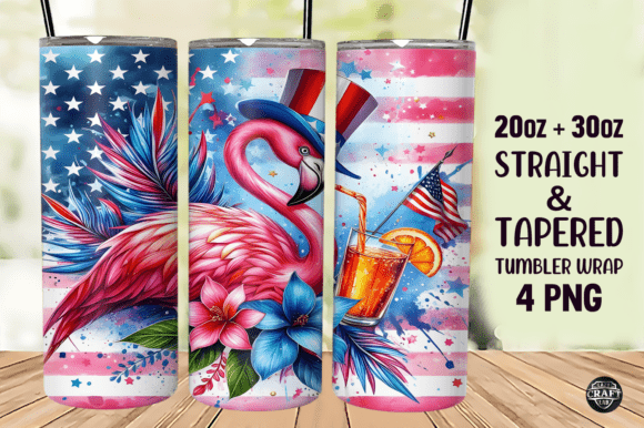 Download 4th of July Flamingo Tumbler Wrap PNG - Flamingo tumbler wrap Collection