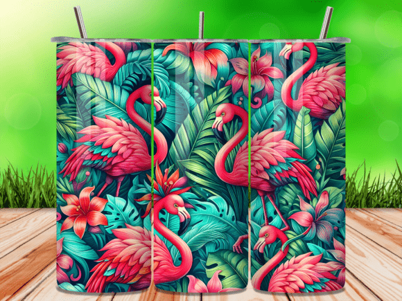 Download Tropical Monstera Flamingo Tumbler Wrap - Flamingo tumbler wrap Collection