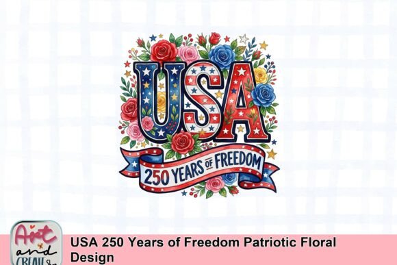 Download USA 250 Years of Freedom Patriotic Floral Design - Patriotic floral design Collection