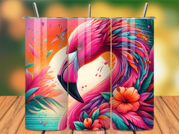 Download Artistic Hibiscus Flamingo Tumbler Wrap - Flamingo tumbler wrap Collection