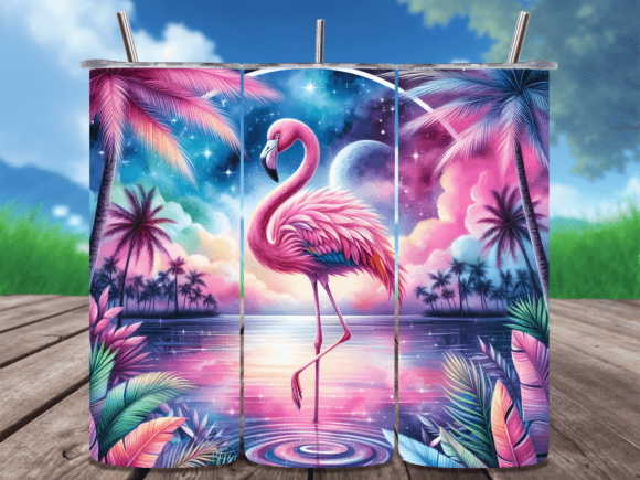 Download Tropical Galaxy Flamingo Tumbler Wrap - Flamingo tumbler wrap Collection